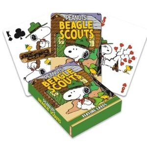 🆕 “Aquarius” Peanuts Beagle Scouts Green Playing Cards! 💥